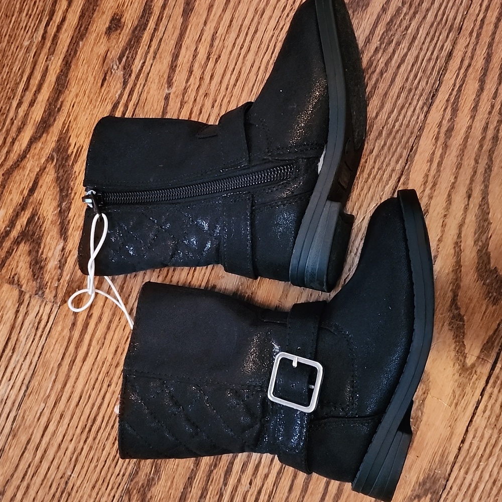 Cherokee Black Ankle Boots Girls Toddler Size 6